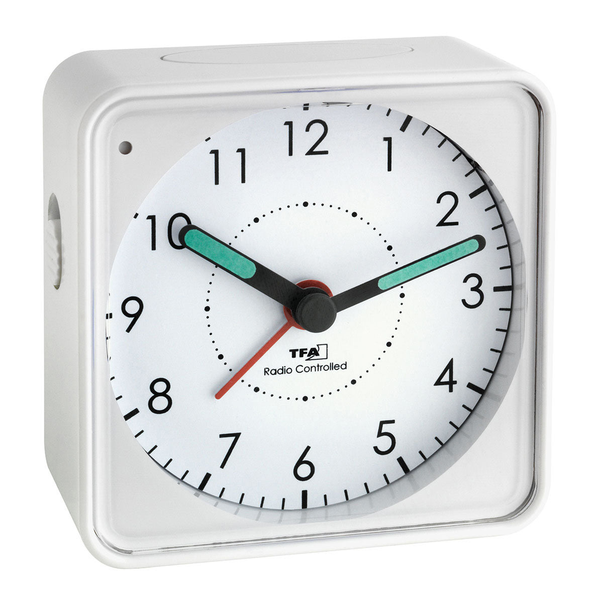 TFA-Dostmann TFA Dostmann PICCO Quarz-Wecker – Analog, Hintergrundbeleuchtung, 7,5 × 7,5 × 3,1 cm, Weiss, Kunststoff