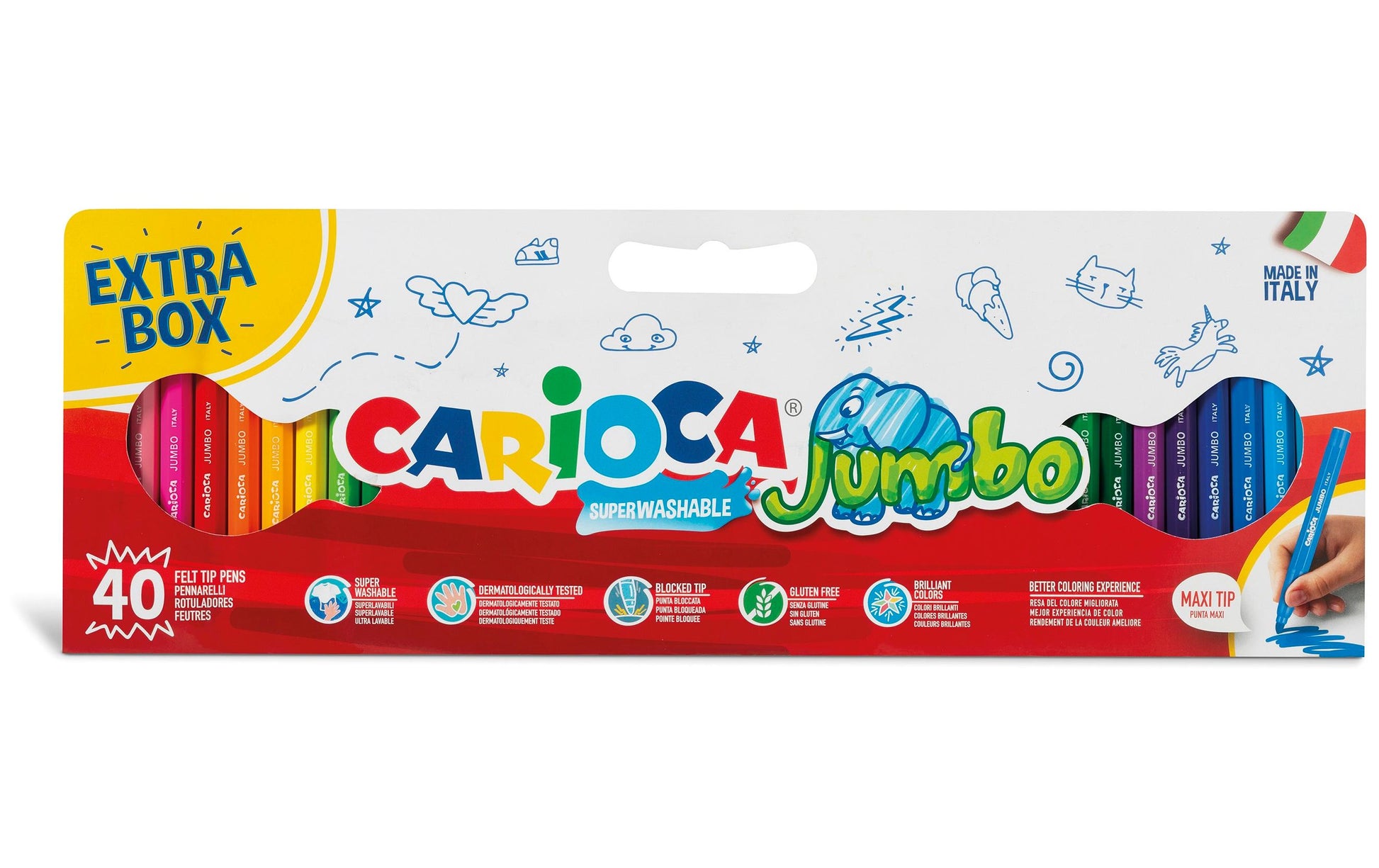 Carioca Filzstift – 6 mm, auswaschbar, 40 Farben
