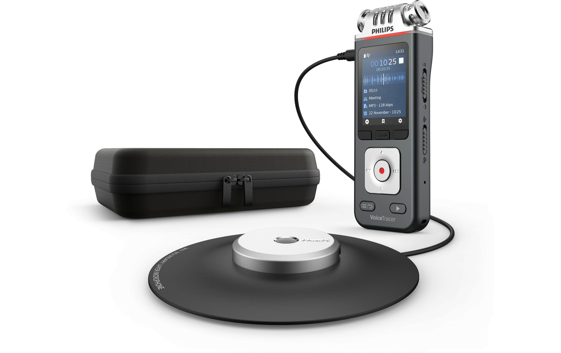 Philips VoiceTracer DVT8115 – Digitales Diktiergerät – 8 GB, mit Lautsprecher – Grau