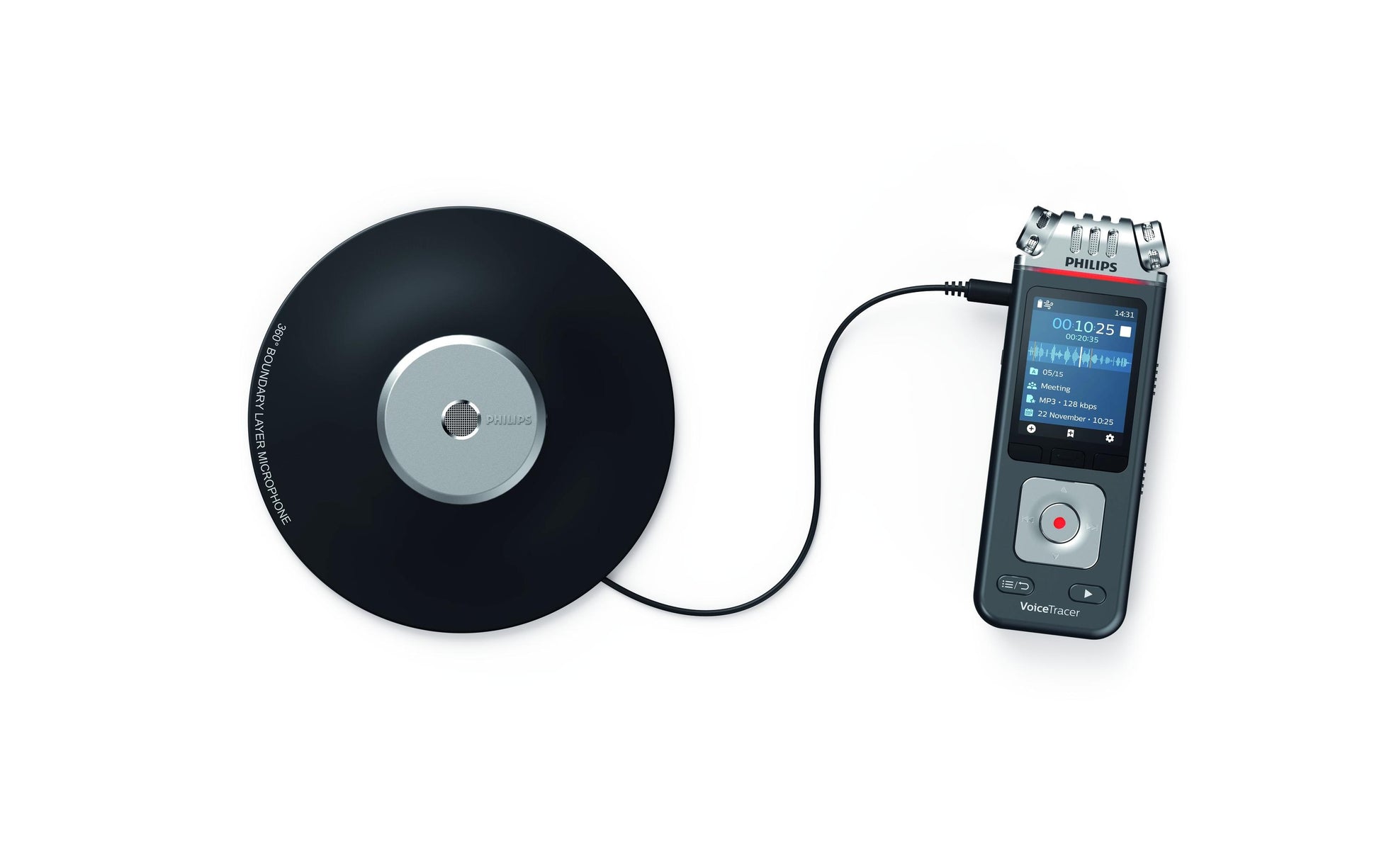Philips VoiceTracer DVT8115 – Digitales Diktiergerät – 8 GB, mit Lautsprecher – Grau