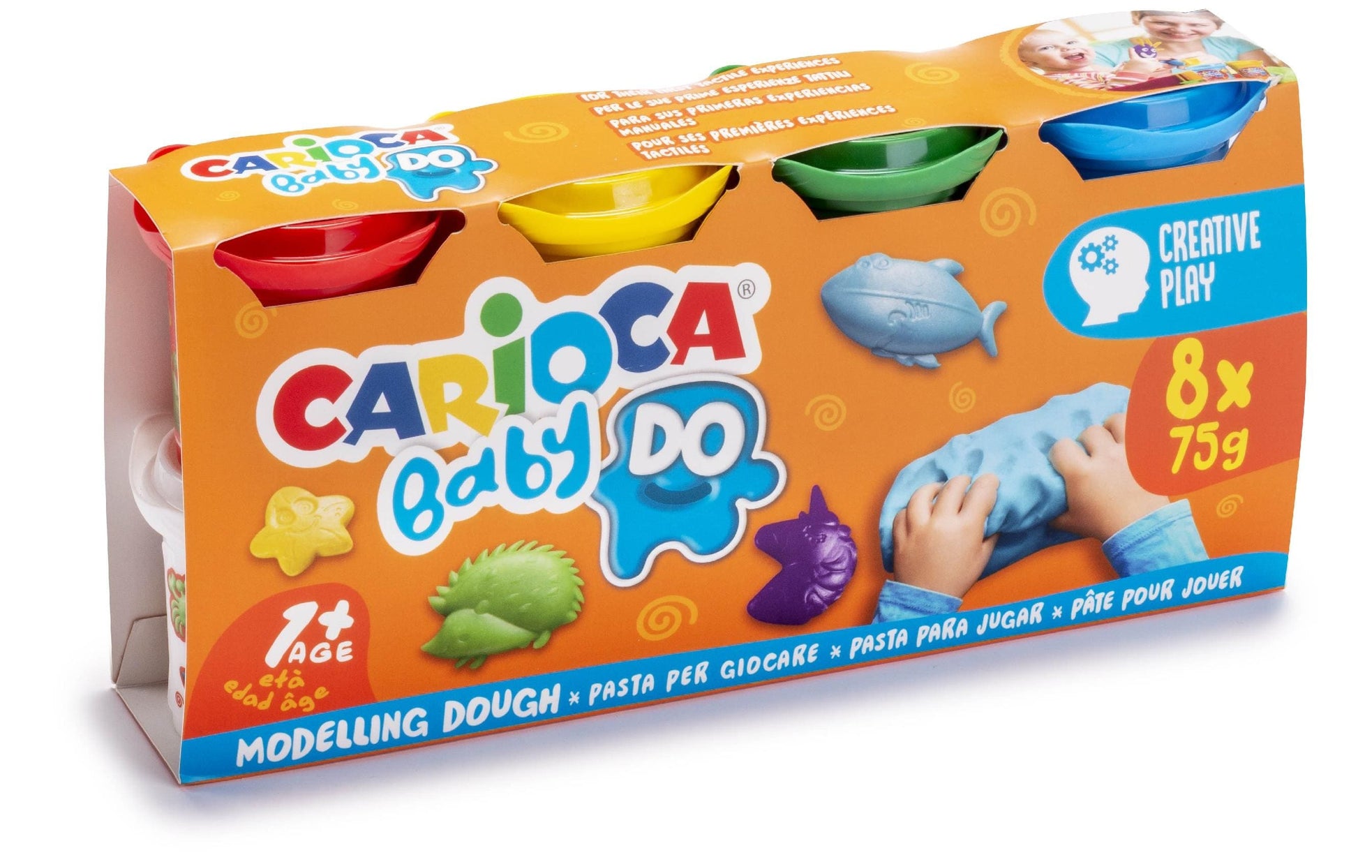 Carioca Knetmasse, Mehrfarbig, 600 g, 8 Stk.