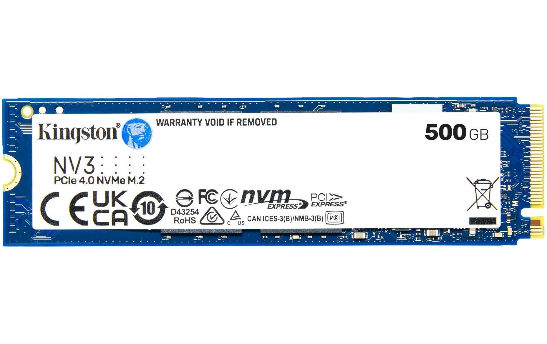 Kingston NV3 – PCIe 4.0 NVMe SSD, 500 GB, M.2 2280