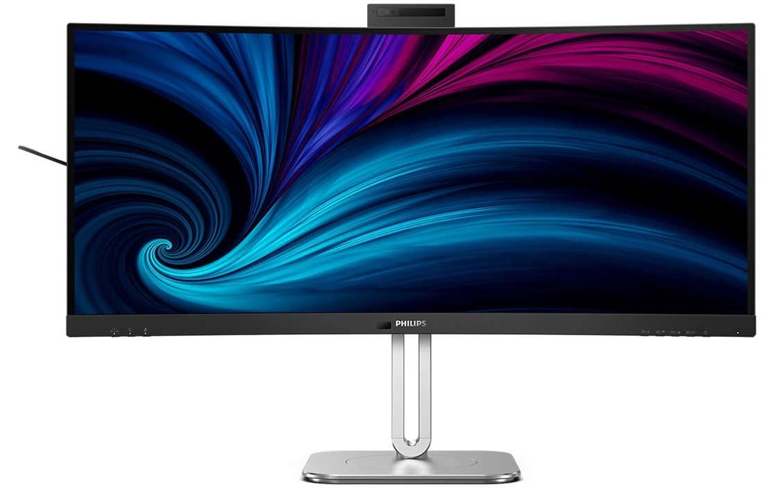 Philips 34B2U6603CH/00 – Monitor, 34", VA, 120 Hz, 300 cd/m², Webcam, 3× USB-C, KVM, VESA 100 × 100, Schwarz