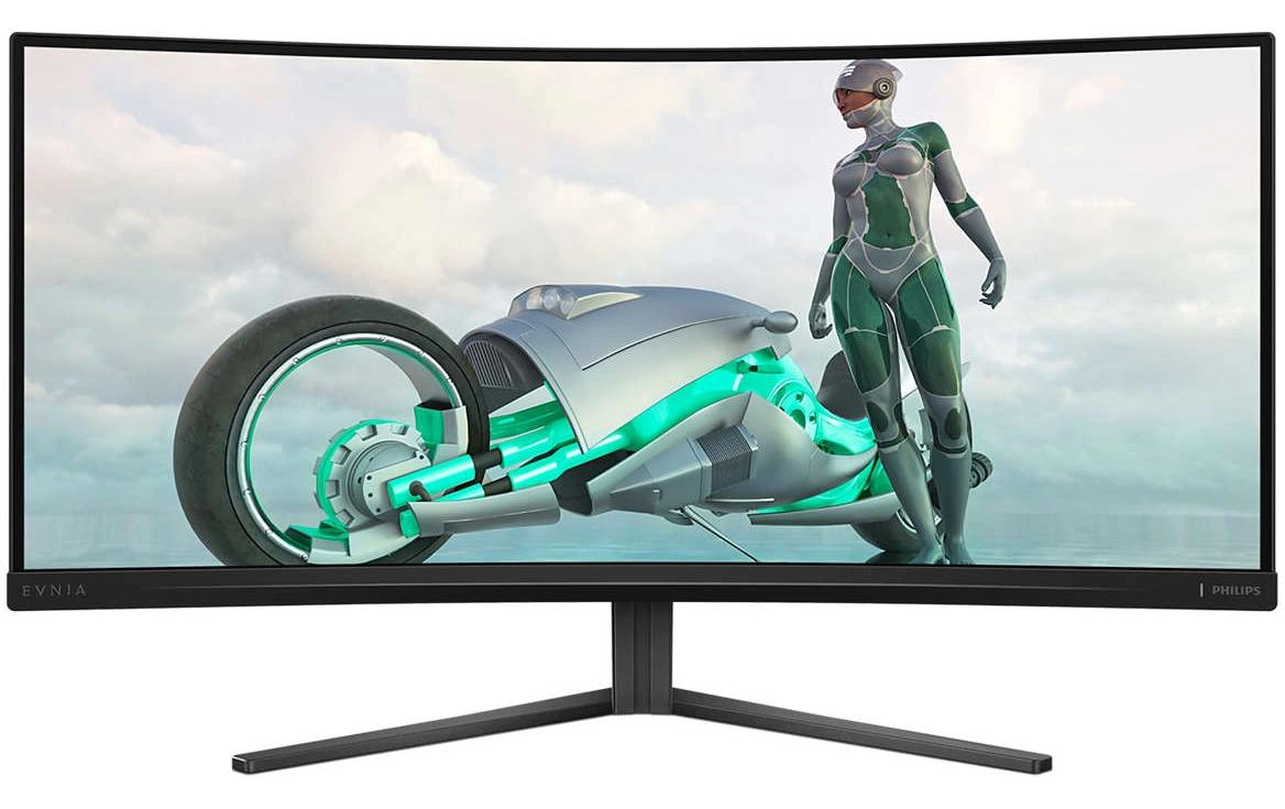 Philips 34M2C3500L/00 – Monitor, 34", VA, 180 Hz, 300 cd/m², Gebogen, Adaptive Sync, VESA 100 × 100, Schwarz