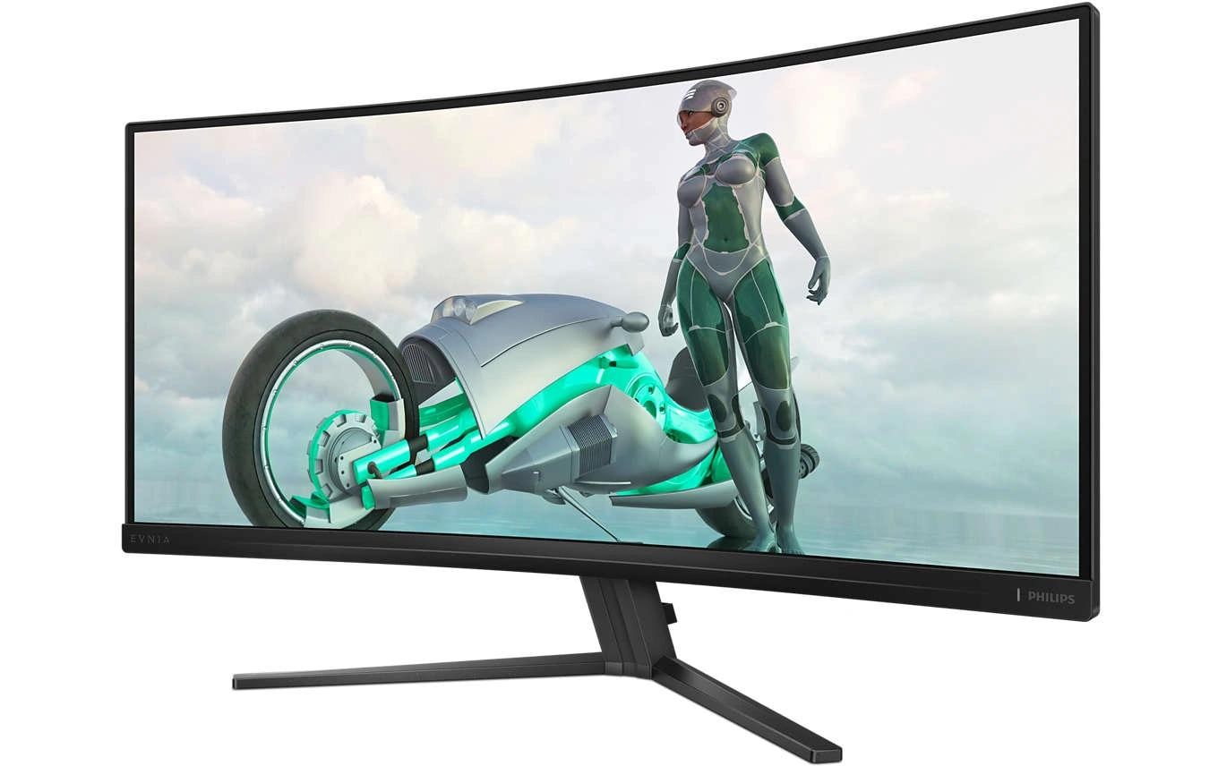 Philips 34M2C3500L/00 – Monitor, 34", VA, 180 Hz, 300 cd/m², Gebogen, Adaptive Sync, VESA 100 × 100, Schwarz