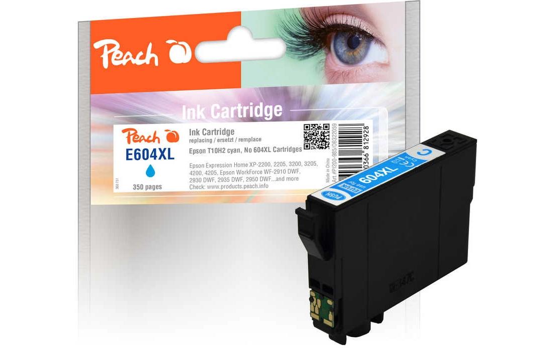 Peach 604XL Cyan Tintenpatrone (Kompatibel) – 350 Seiten – für Epson XP-2200/XP-3200/XP-4200