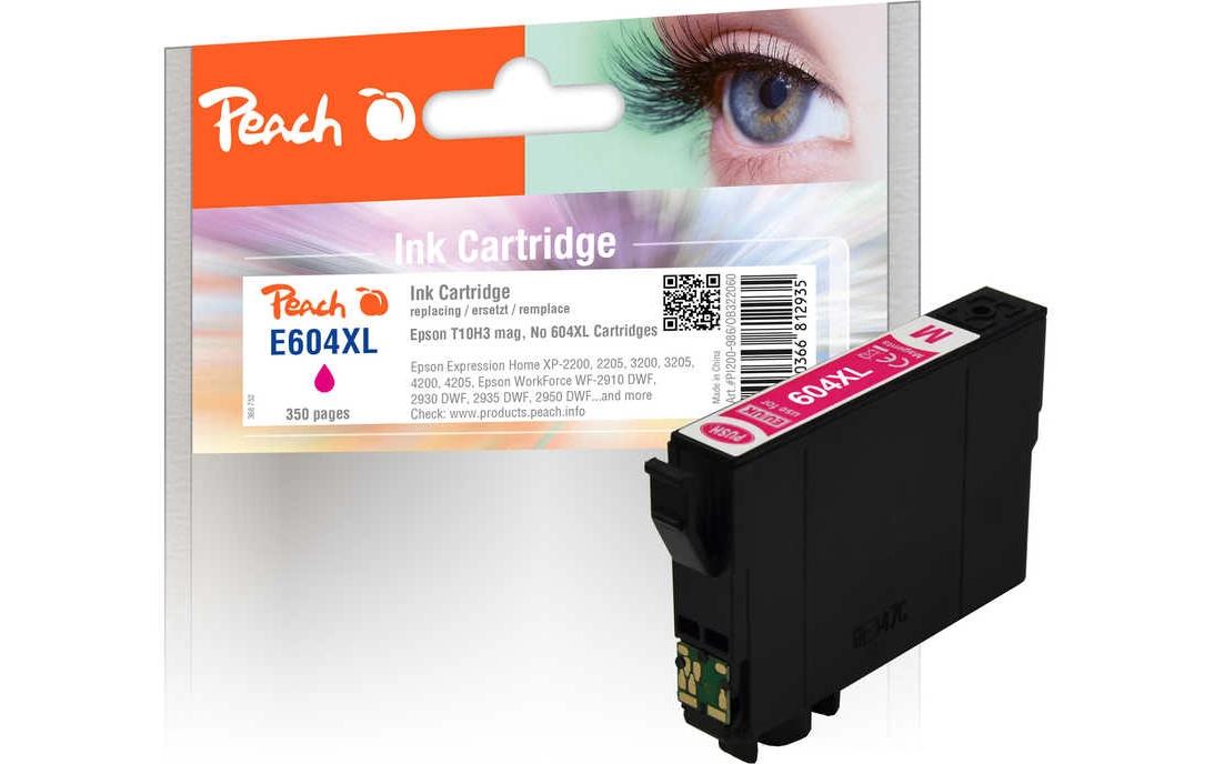 Peach 604XL Magenta Tintenpatrone (Kompatibel) – 350 Seiten – für Epson Expression Home XP-2200/3200/4200