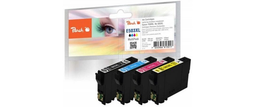 Peach Tintenpatronen-Multipack 503XL (T09R640), CMYK, XL, 4er-Pack, kompatibel – für Epson XP-5200, WF-2960 und weitere