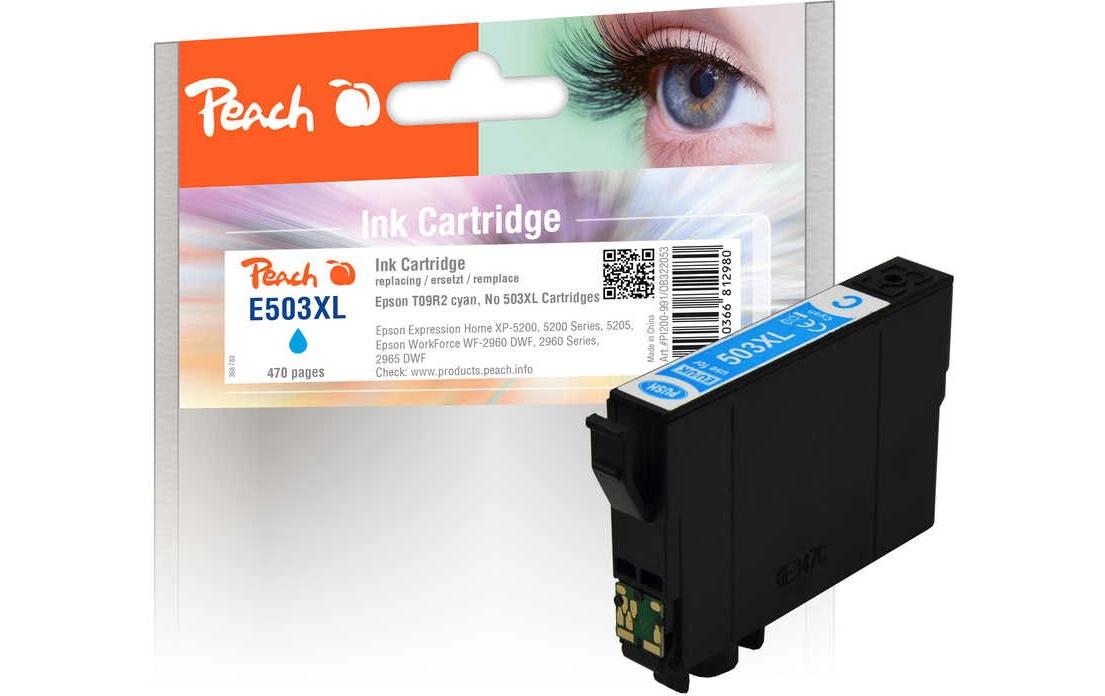 Peach 503XL Cyan Tintenpatrone (Kompatibel) – 470 Seiten – für Epson XP-5200/5205, WF-2960/2965