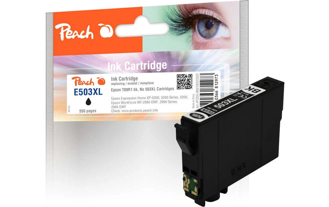 Peach 503XL Schwarz Tintenpatrone (Kompatibel) – 550 Seiten – für Epson XP-5200/5205, WF-2960/2965