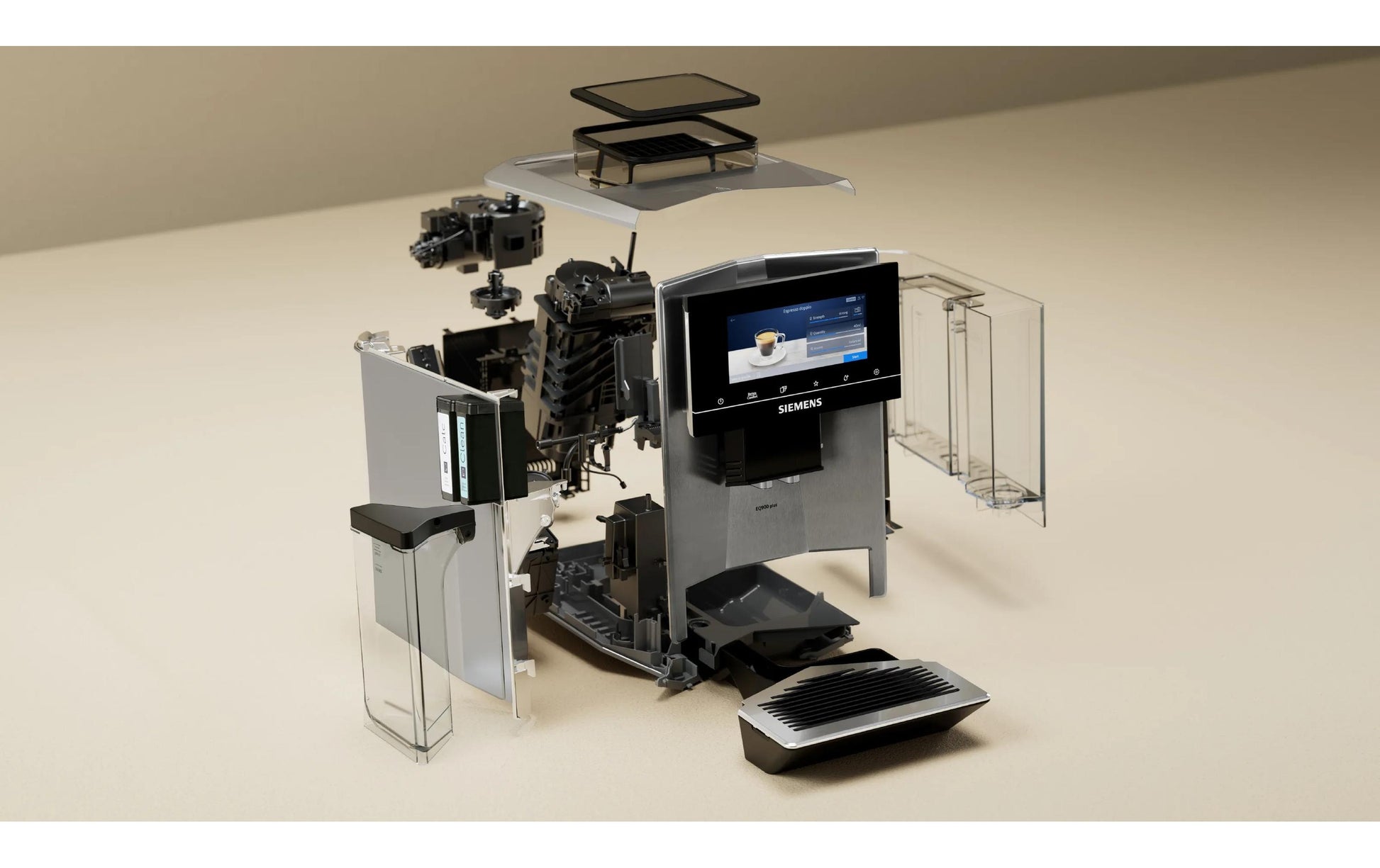 Siemens EQ900 TQ903DZ3 Kaffeevollautomat – 19 bar, 2,3 l, 410 g, Keramik-Mahlwerk, Edelstahl