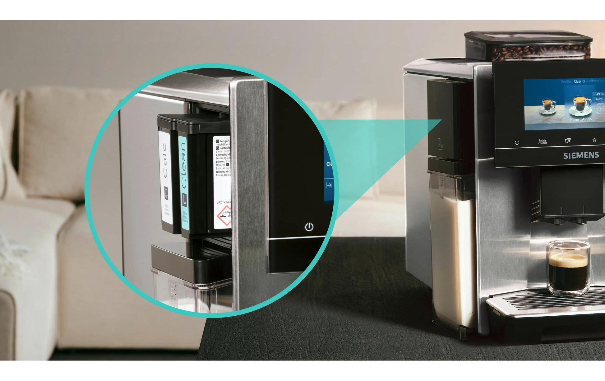 Siemens EQ900 TQ903DZ3 Kaffeevollautomat – 19 bar, 2,3 l, 410 g, Keramik-Mahlwerk, Edelstahl