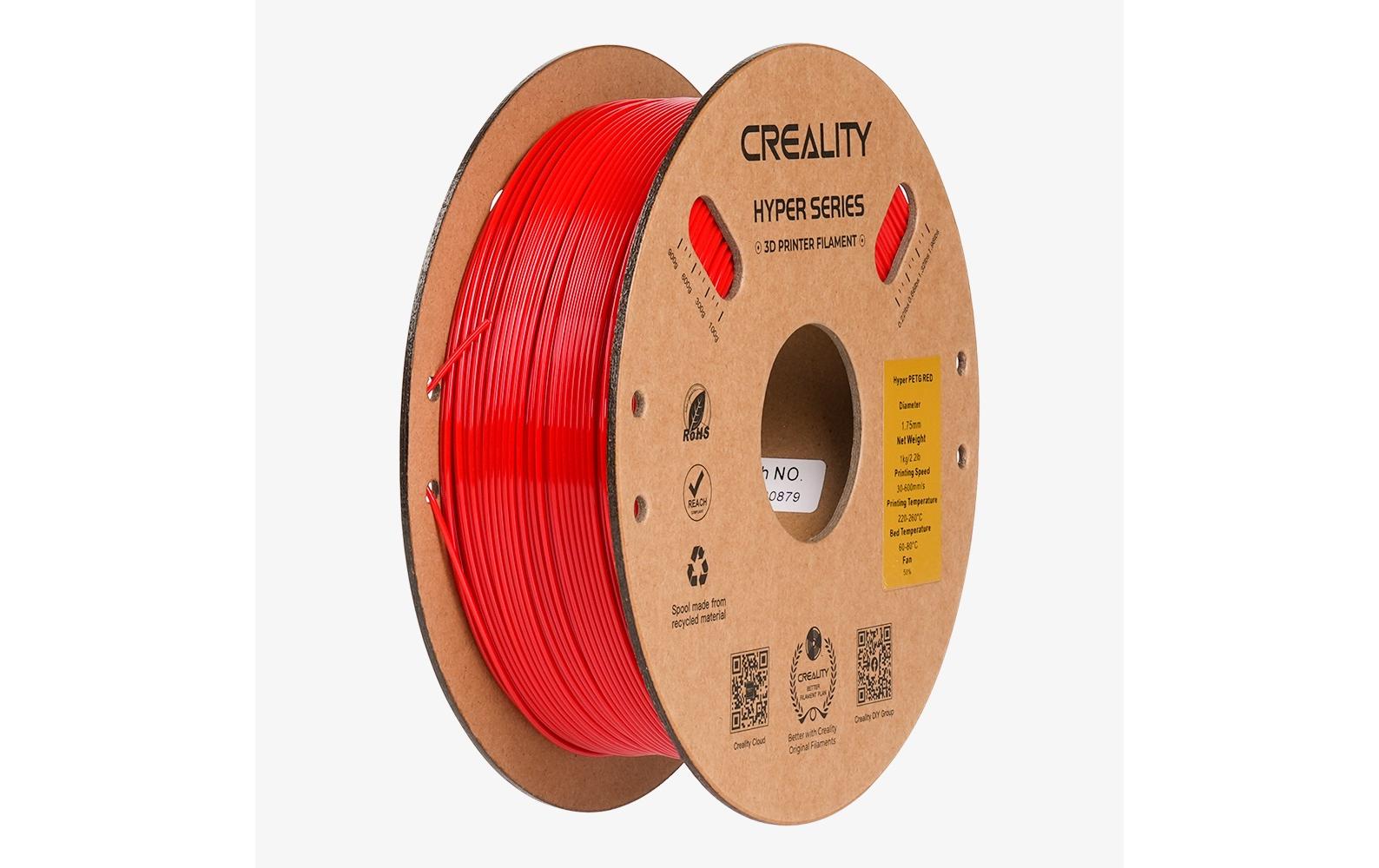 Creality 3D 3D-Drucker-Filament Hyper PETG 1,75 mm Rot, 1 kg – für Creality 3D
