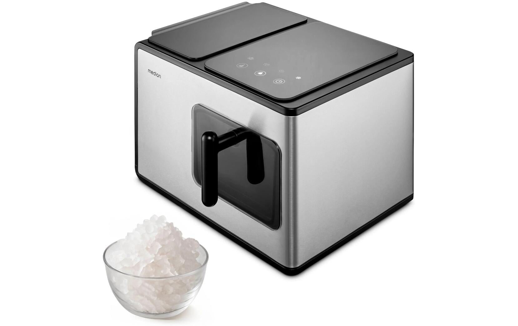 MEDION Eiswürfelmaschine MD 11960 – 15 kg/24 h, 2 l – schwarz/edelstahl