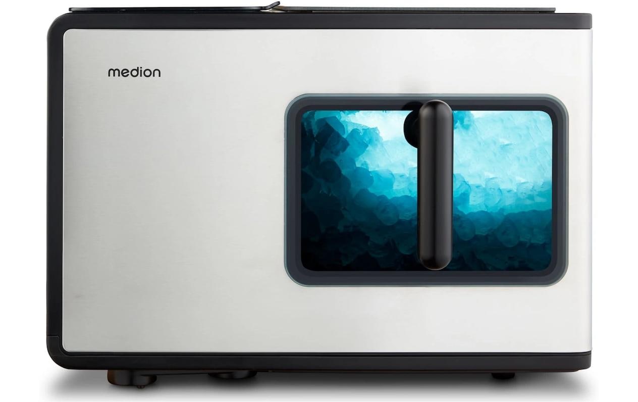 MEDION Eiswürfelmaschine MD 11960 – 15 kg/24 h, 2 l – schwarz/edelstahl