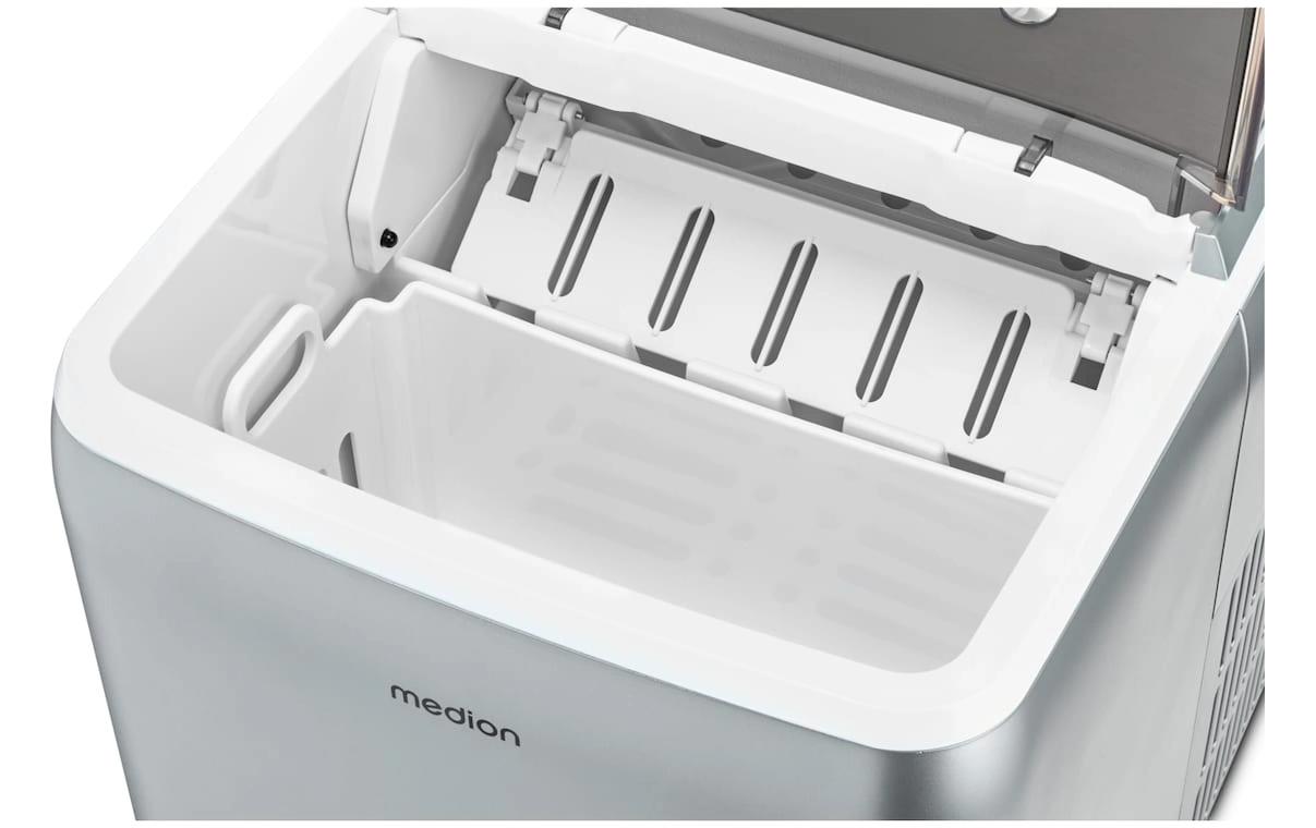 MEDION Eiswürfelmaschine MD 11950 – 15 kg/24 h, 2,6 l, grau/edelstahl