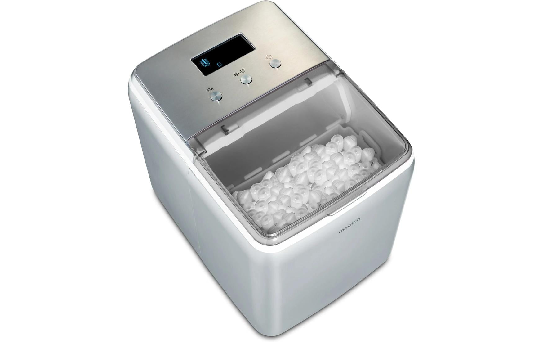 MEDION Eiswürfelmaschine MD 11950 – 15 kg/24 h, 2,6 l, grau/edelstahl
