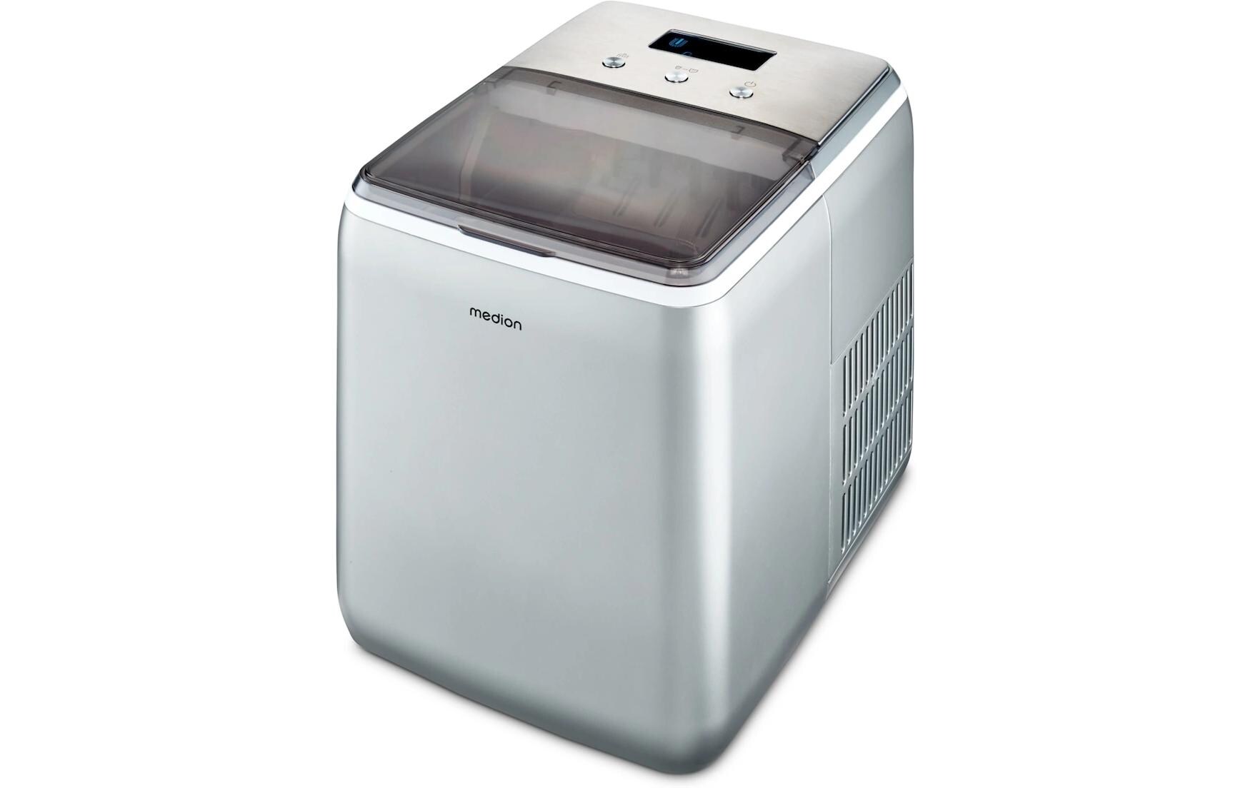 MEDION Eiswürfelmaschine MD 11950 – 15 kg/24 h, 2,6 l, grau/edelstahl