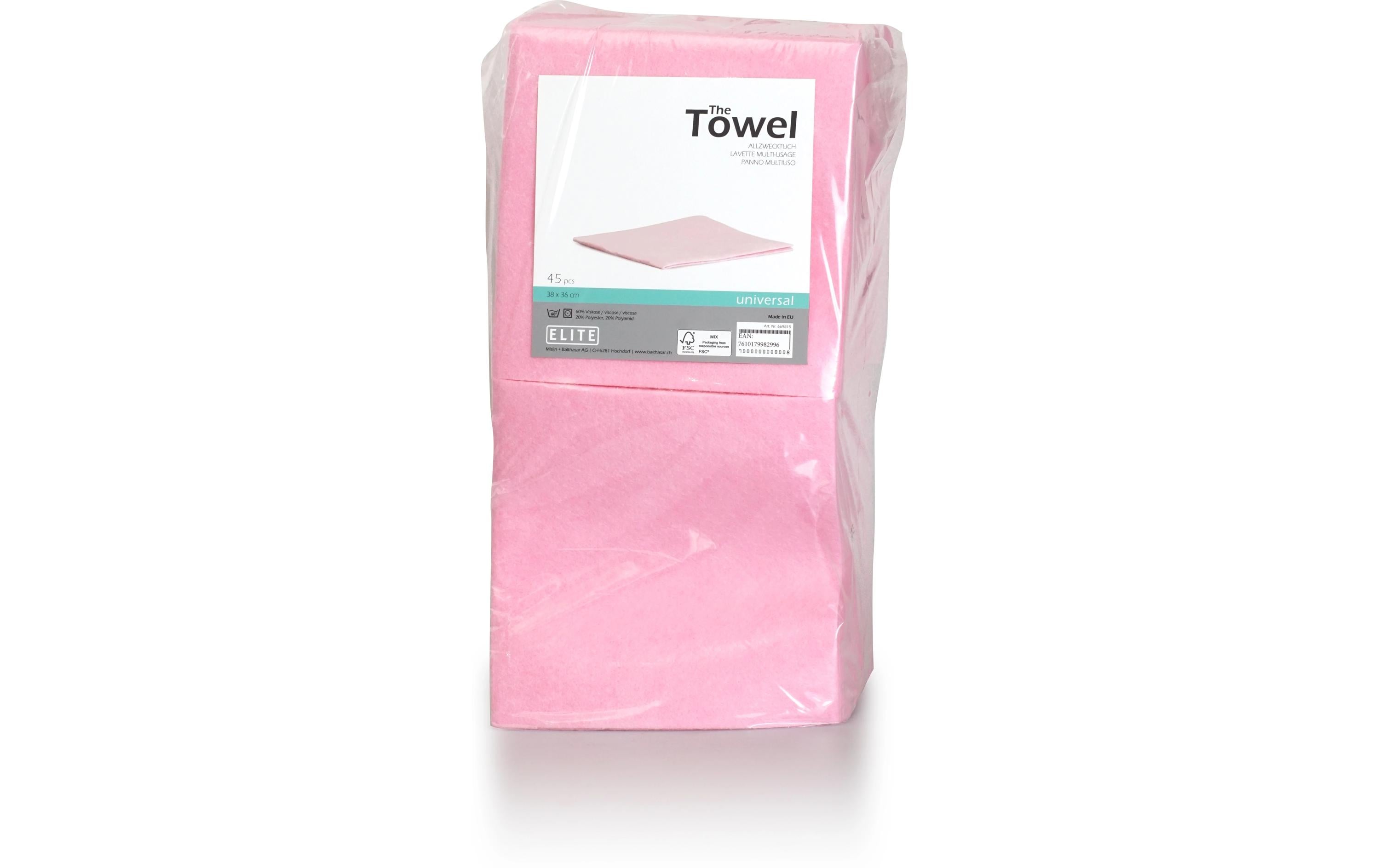 Elite Allzwecktuch – rosa – 38 × 36 cm – Viskose – 45 Stk.