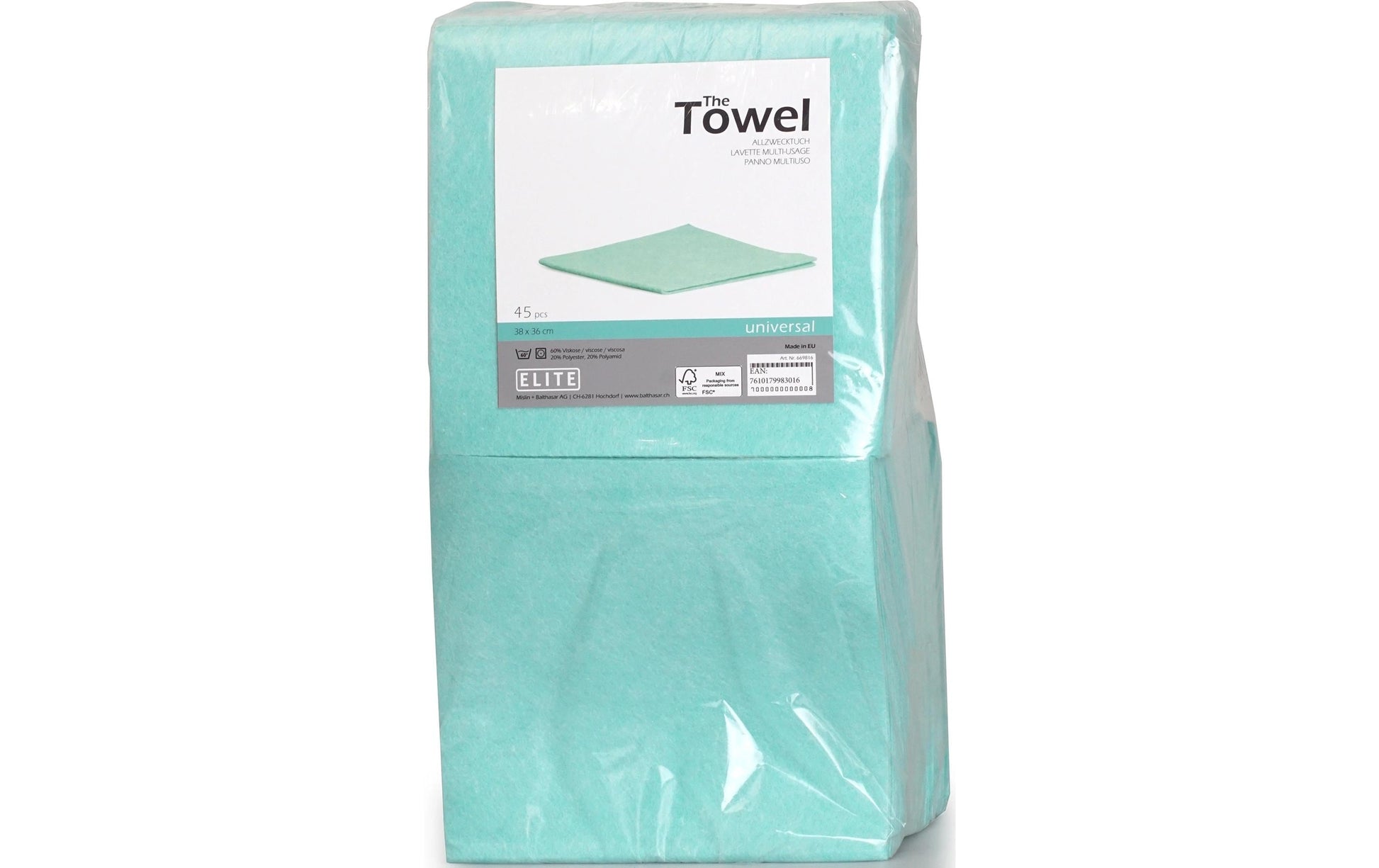 Elite Allzwecktuch – grün – 38 × 36 cm – Polyester – 45er-Set