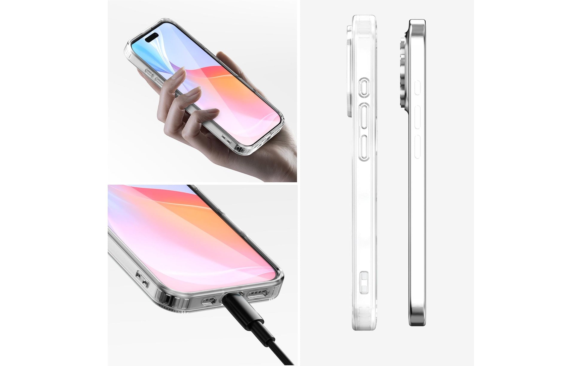 4smarts 360° Premium Set Backcover – für Apple iPhone 16 Pro Max, TPU+PC, Gehärtetes Glas, Transparent
