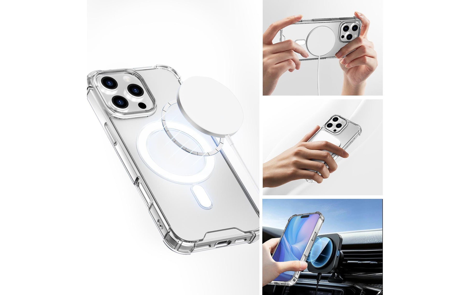 4smarts Hybrid Case Ibiza – Backcover – für Apple iPhone 16 Pro Max, PC+TPU, Transparent, bis 1,2 m sturzsicher
