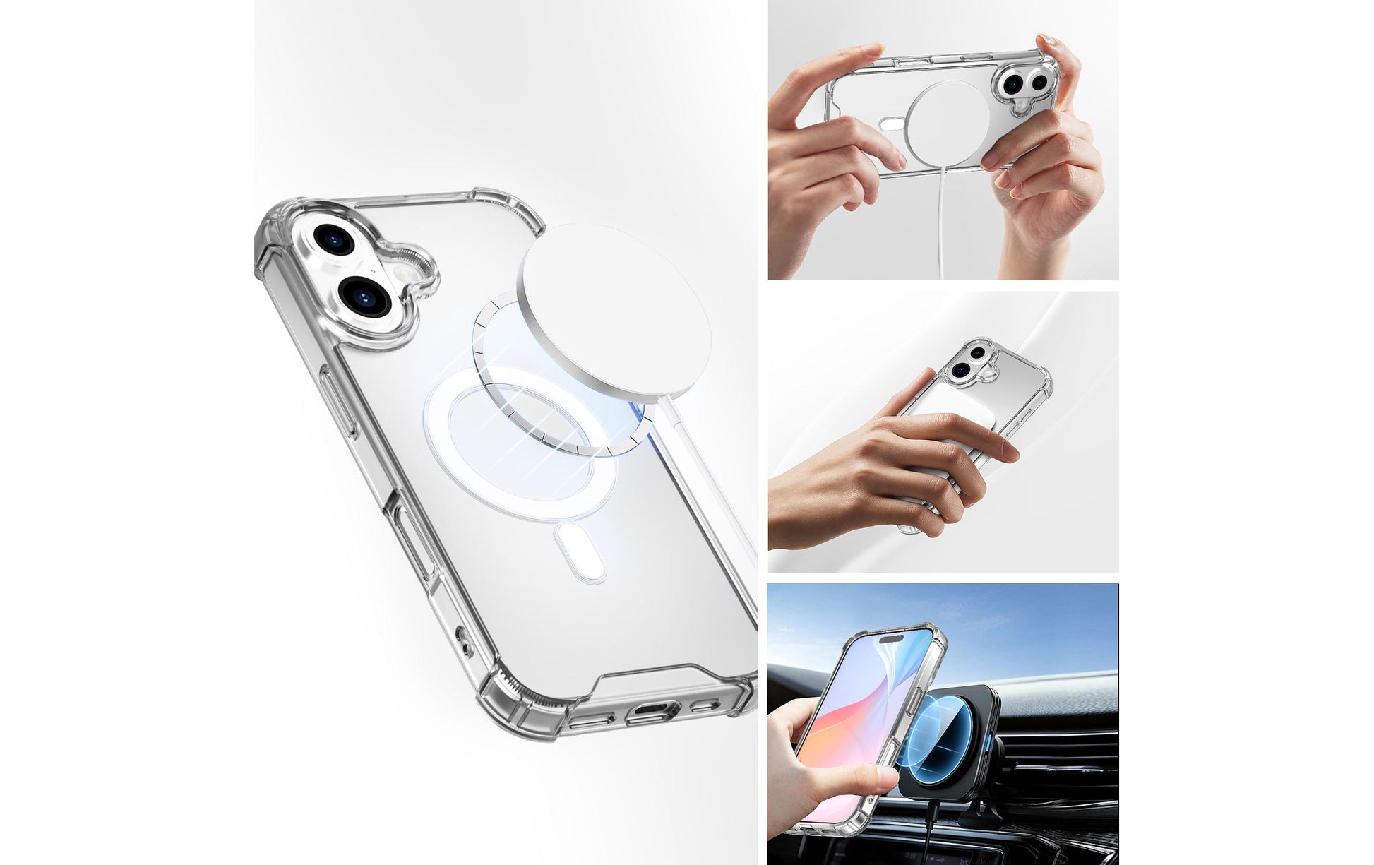 4smarts Hybrid Case Ibiza Backcover – für Apple iPhone 16, PC+TPU, Transparent, bis 1,2 m sturzsicher