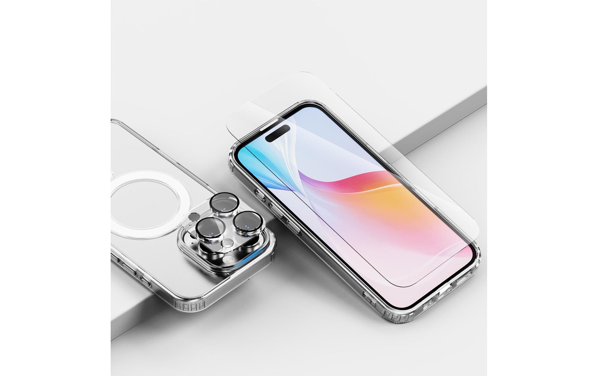 4smarts 3-in-1 Starter-Set (Glas, Hülle, Ladegerät) – für iPhone 16 Pro – Transparent