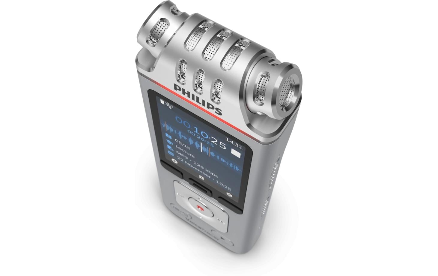 Philips VoiceTracer DVT4115 – Digitales Diktiergerät – 8 GB, 36 h – Silber