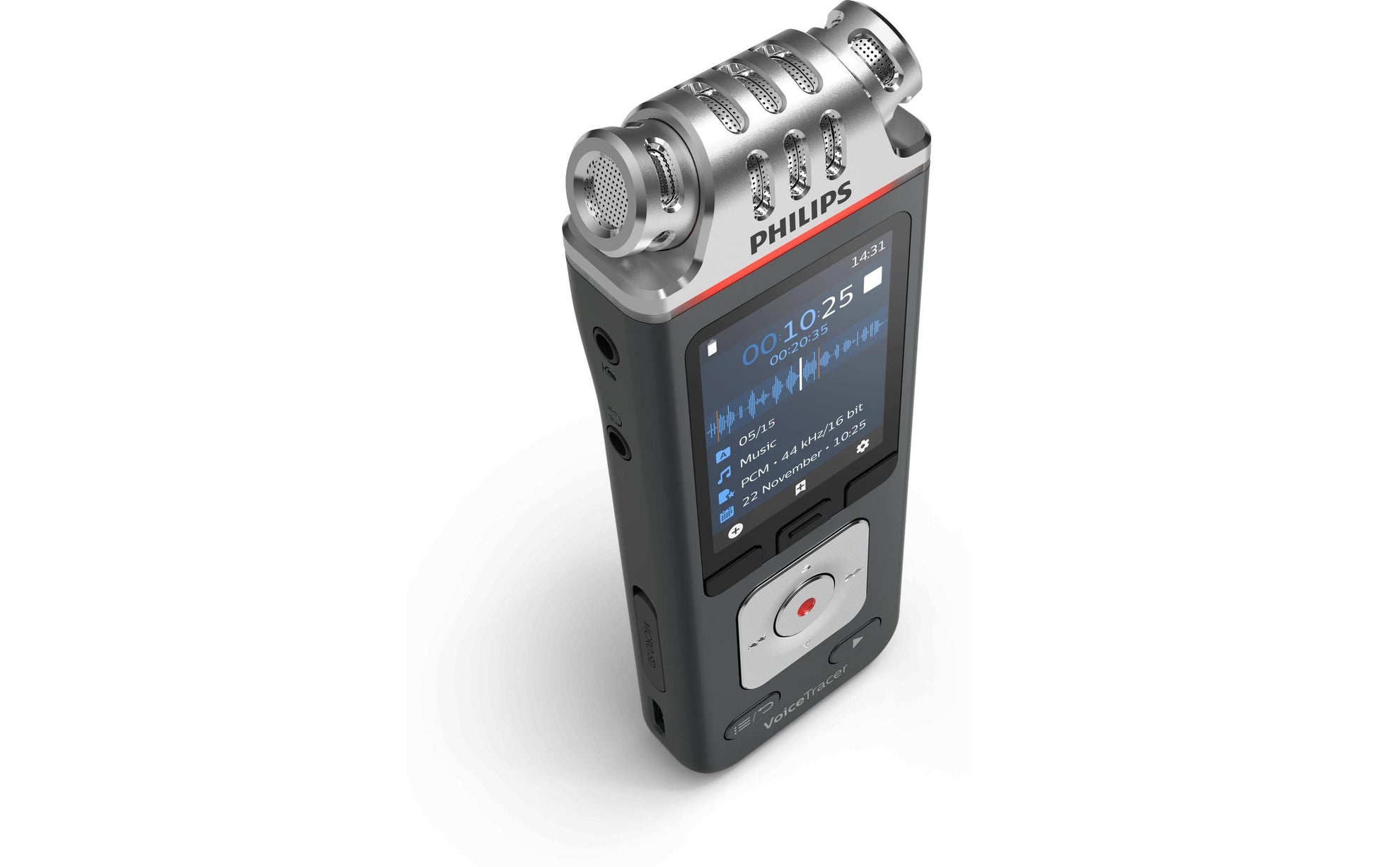 Philips VoiceTracer DVT6115 – Digitales Diktiergerät – 8 GB, 36 h – Silber