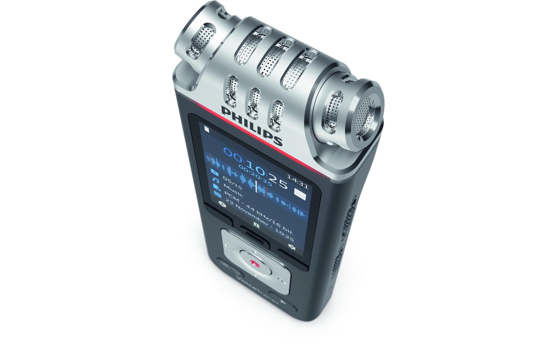 Philips VoiceTracer DVT6115 – Digitales Diktiergerät – 8 GB, 36 h – Silber