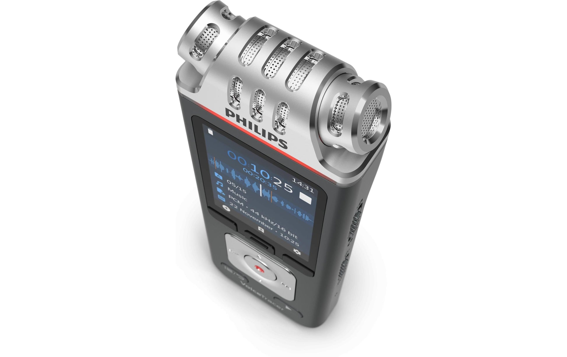 Philips VoiceTracer DVT6115 – Digitales Diktiergerät – 8 GB, 36 h – Silber