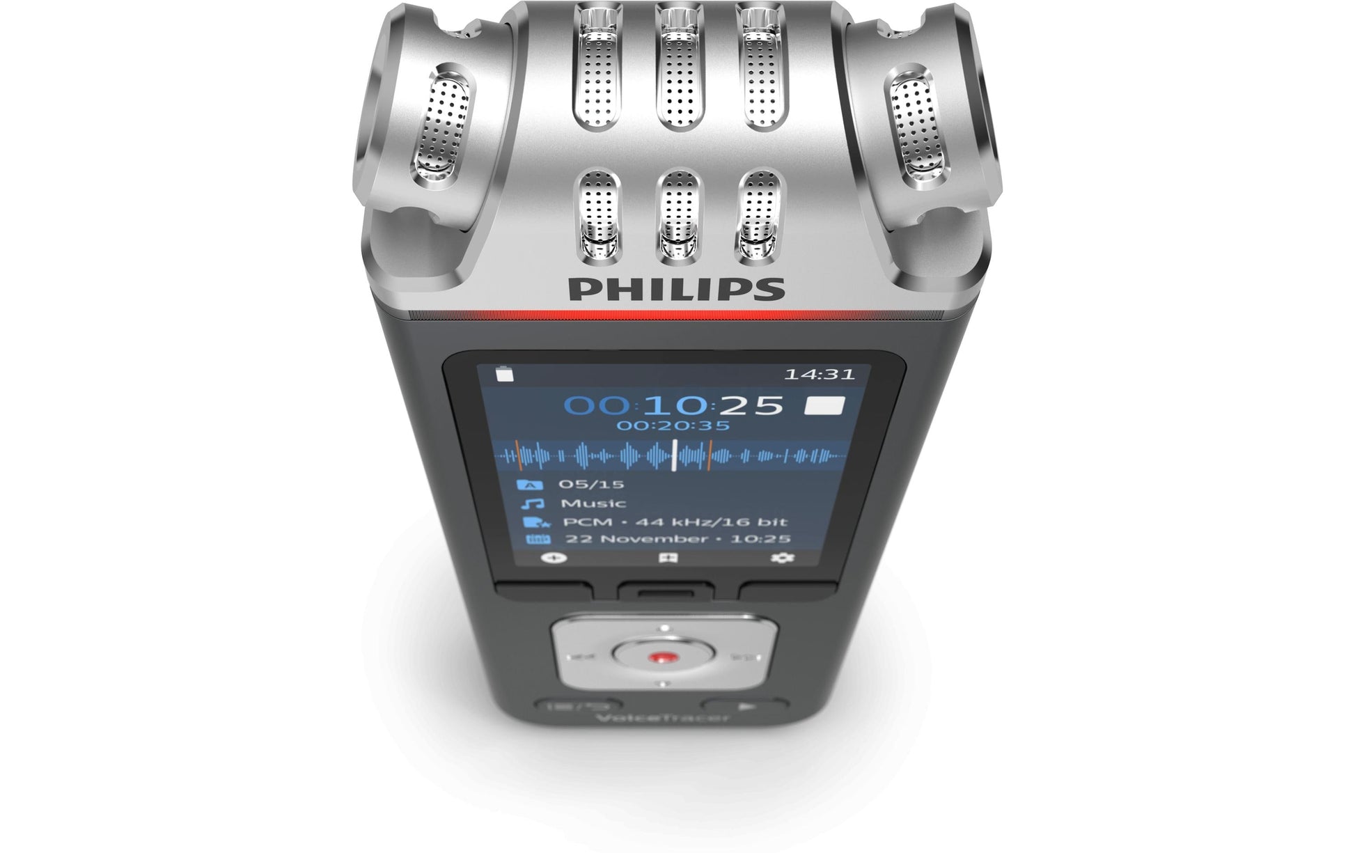 Philips VoiceTracer DVT6115 – Digitales Diktiergerät – 8 GB, 36 h – Silber