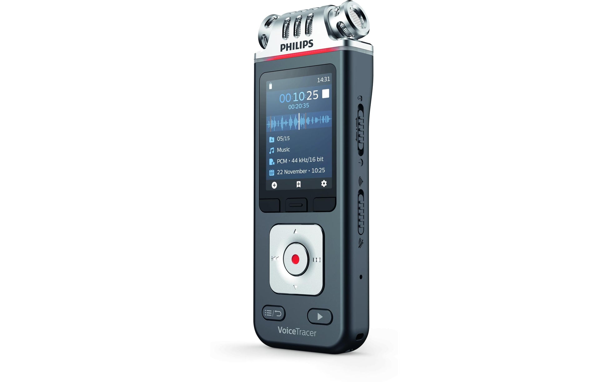 Philips VoiceTracer DVT6115 – Digitales Diktiergerät – 8 GB, 36 h – Silber