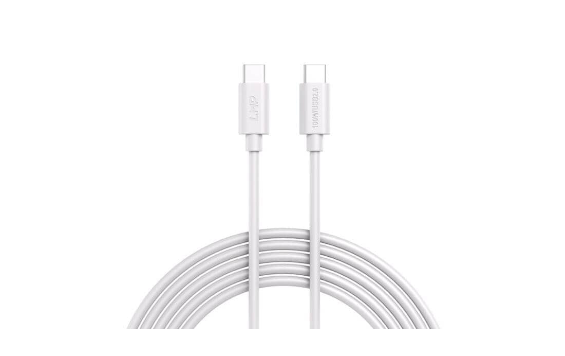 LMP USB-C auf USB-C Kabel – USB 2.0 (480 Mbit/s) – 1 m – PD 100 W – Weiss – für iPhone 15 und mehr