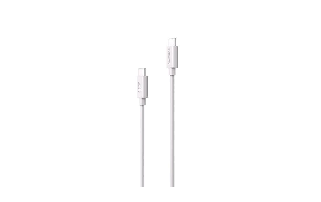 LMP USB-C auf USB-C Kabel – USB 2.0 (480 Mbit/s) – 1 m – PD 100 W – Weiss – für iPhone 15 und mehr