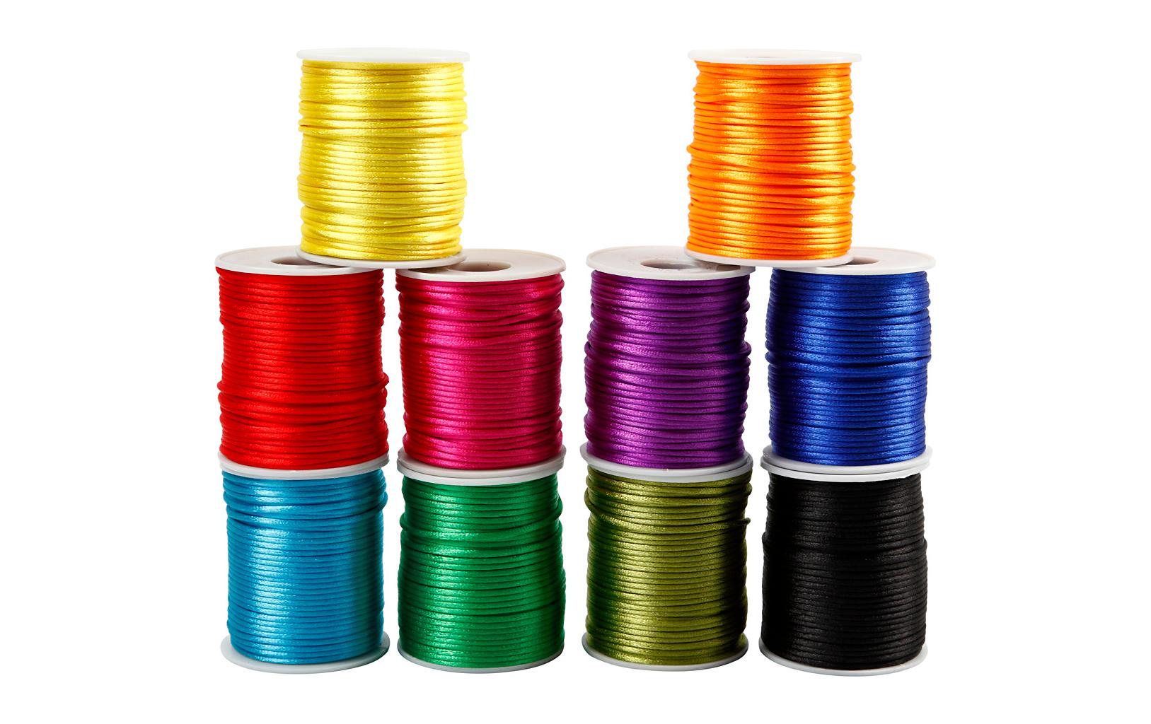 Creativ Company Satinband – 2 mm, 50 m, Gemischte Farben