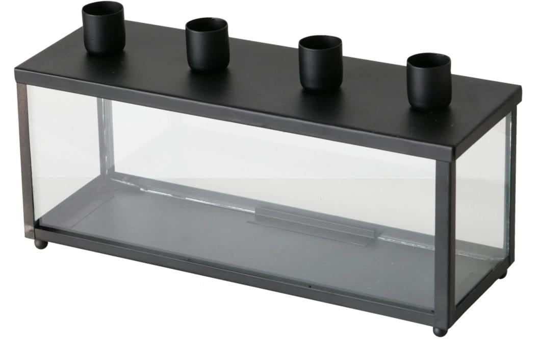 Boltze Kerzenleuchter Eliana – Glas & Metall, mehrfarbig – 9 × 14 × 26 cm