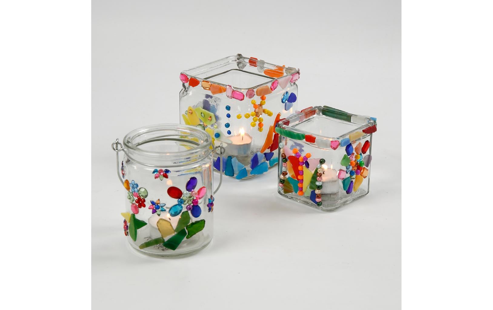 Creativ Company Kerzenglas – Glas, Transparent – 5,5 × 5,5 × 5,5 cm – 12-teilig