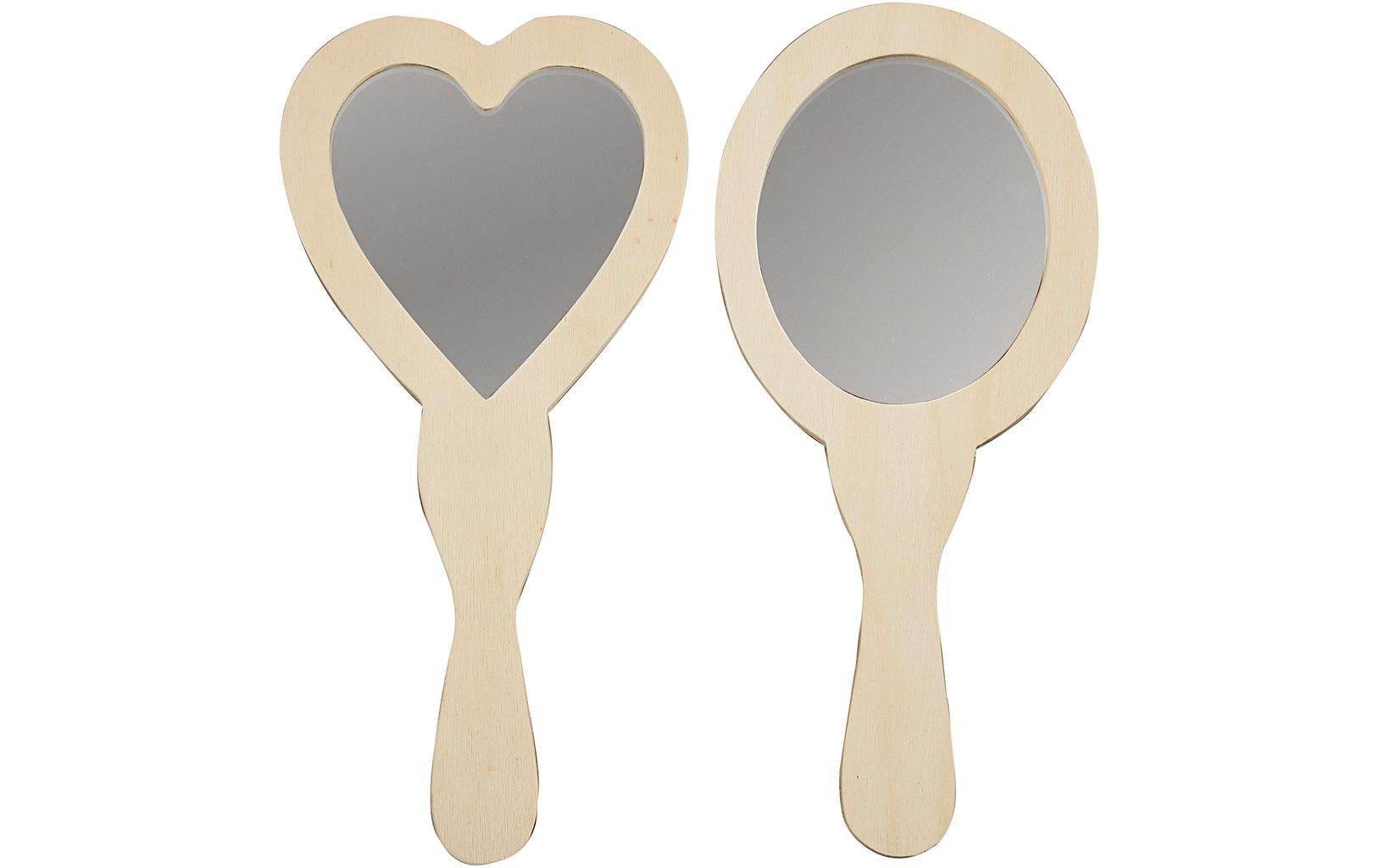 Creativ Company Handspiegel – 23 × 8 cm, 2 Stk – braun
