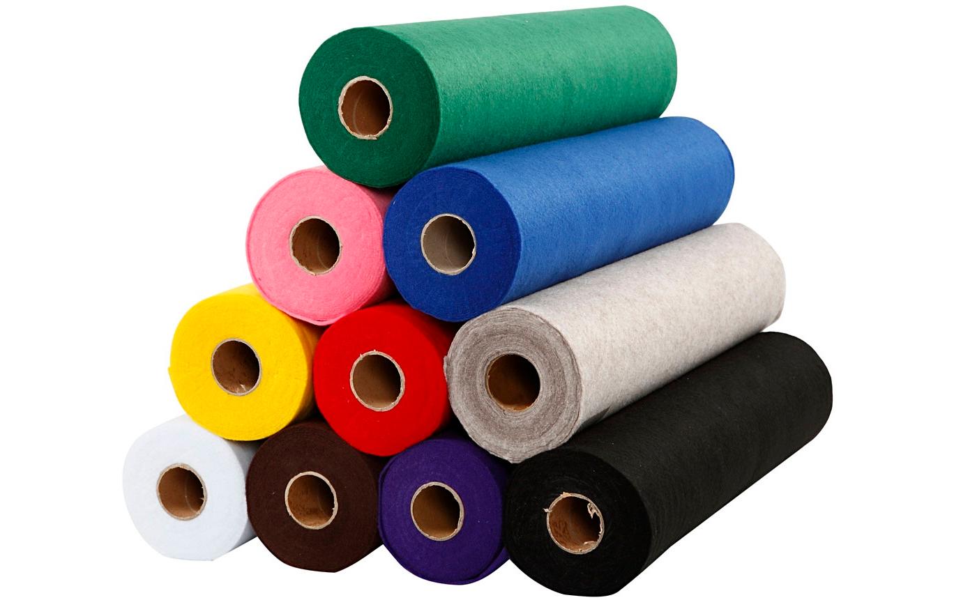 Creativ Company Bastelfilz – sortiert – 450 × 5000 mm, 10 Rollen, 1,5 mm