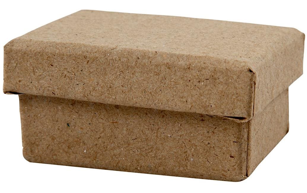 Creativ Company Aufbewahrungsbox – 70 × 50 × 35 mm, Papier, mit Deckel, natur – 24 Stk.