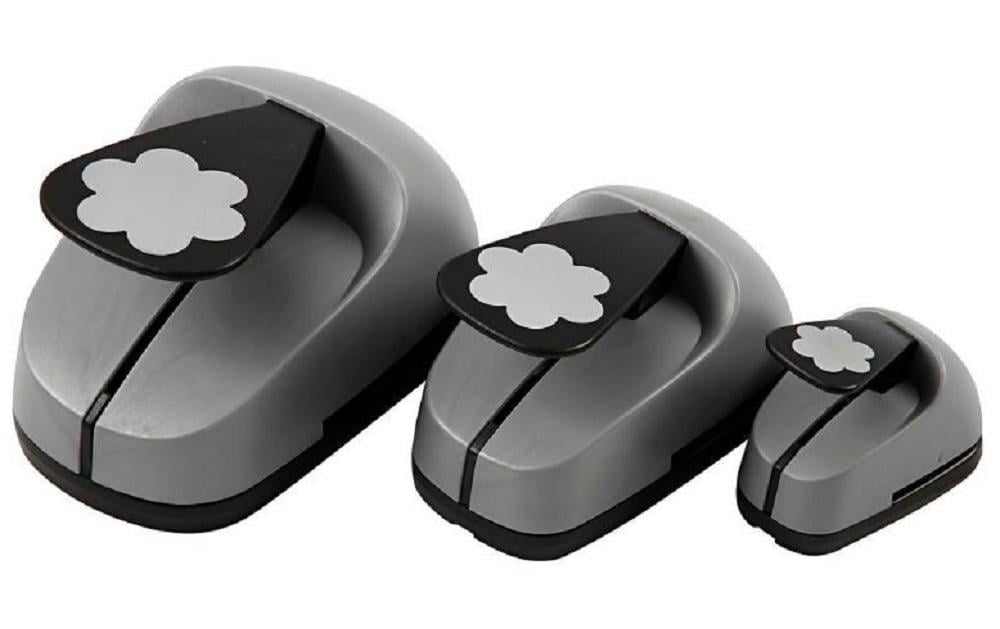 Creativ Company Motivstanzer Blume, Ø 49 mm, schwarz, grau – 3 Stück