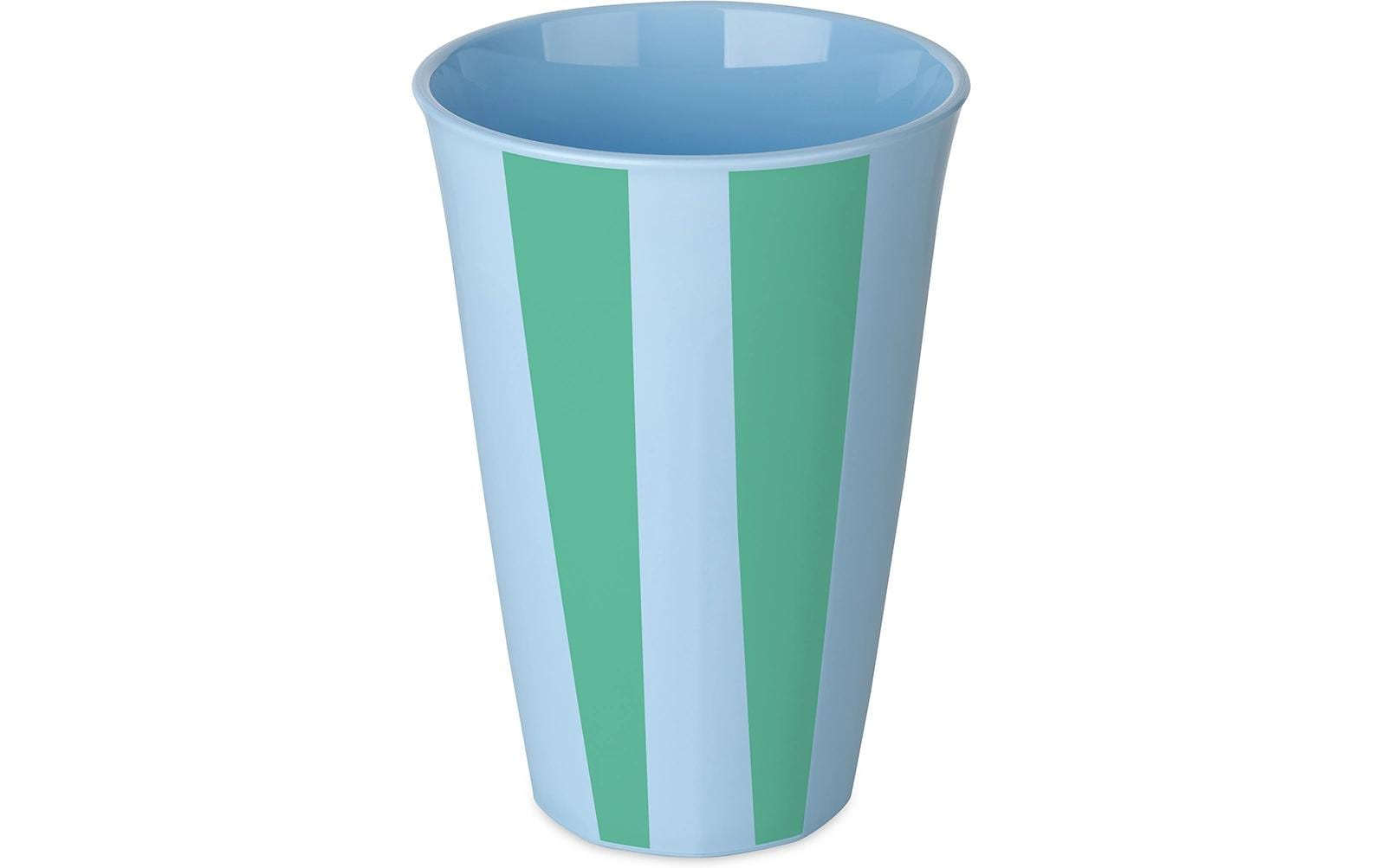 Koziol Becher Nora L Streifen – 450 ml, Ø 9,2 cm, Kunststoff, Blau/Grün, BPA-frei