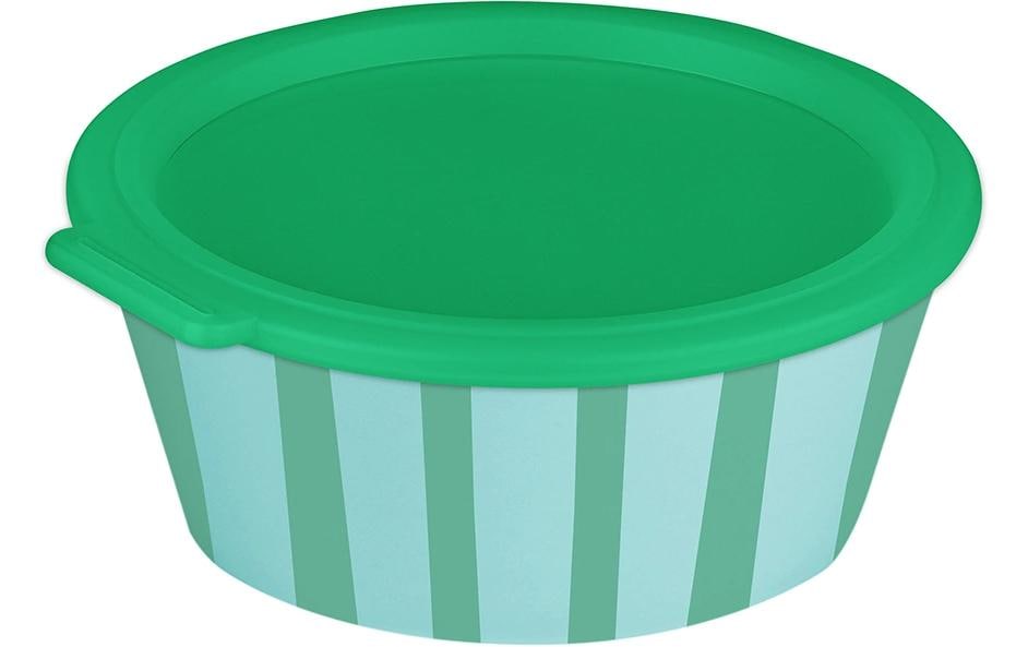 Koziol Schale Nora Stripes – 1,3 l, Ø 18,8 cm, H 8,0 cm, mit Deckel, spülmaschinenfest