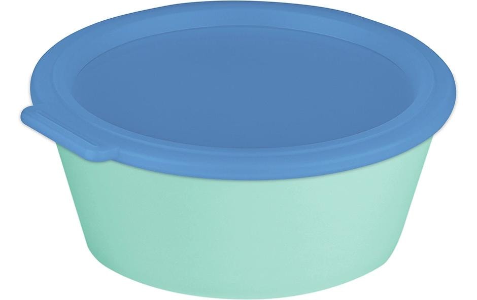 koziol Schüssel Nora – 1,3 l, Ø 18,8 cm, Kunststoff (biozirkulär), mit Deckel, spülmaschinenfest