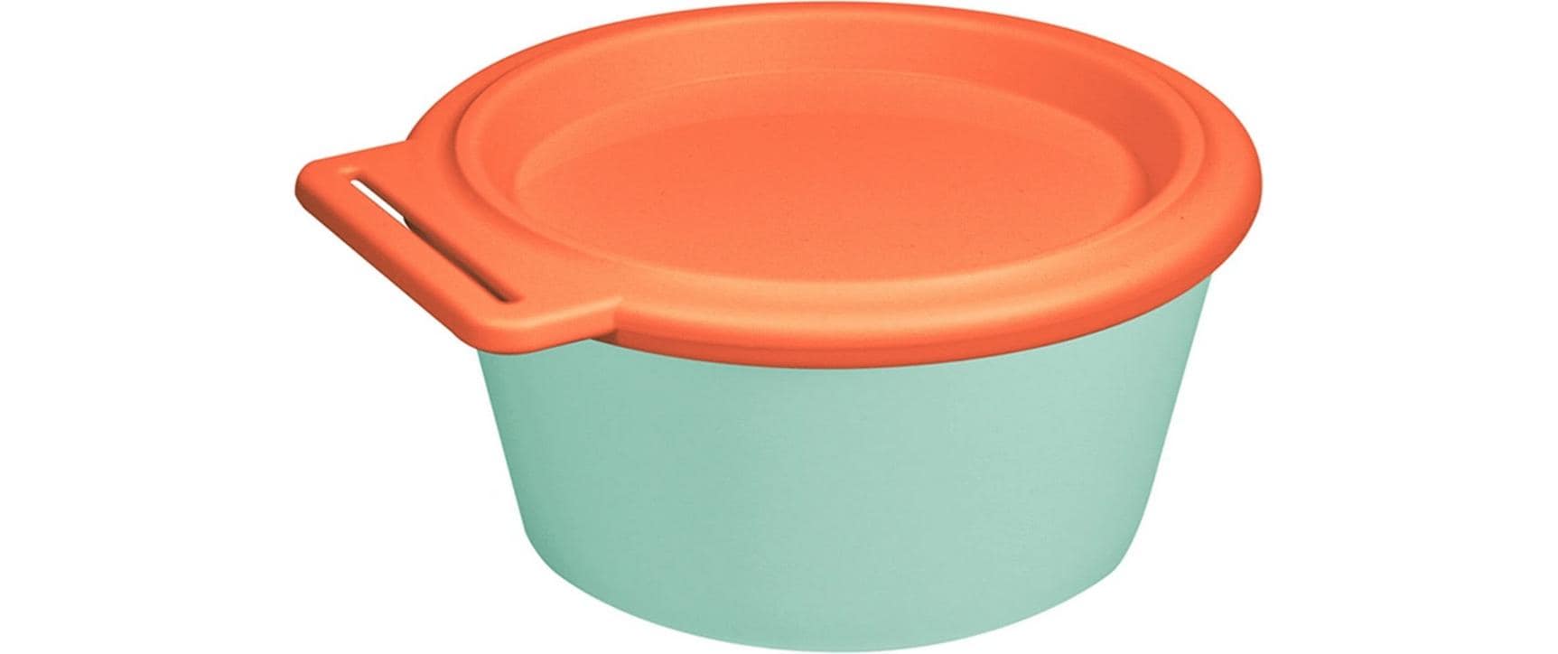 Koziol Schale NORA – 250 ml, Ø 11 cm, Kunststoff (biozirkulär), Grün, mit Deckel, spülmaschinenfest