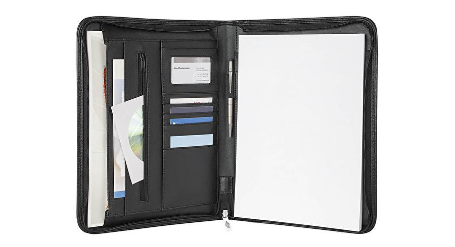 Wedo Elegance Konferenzmappe für A4, 3 Taschen, Stiftehalter – Kunstleder – Schwarz