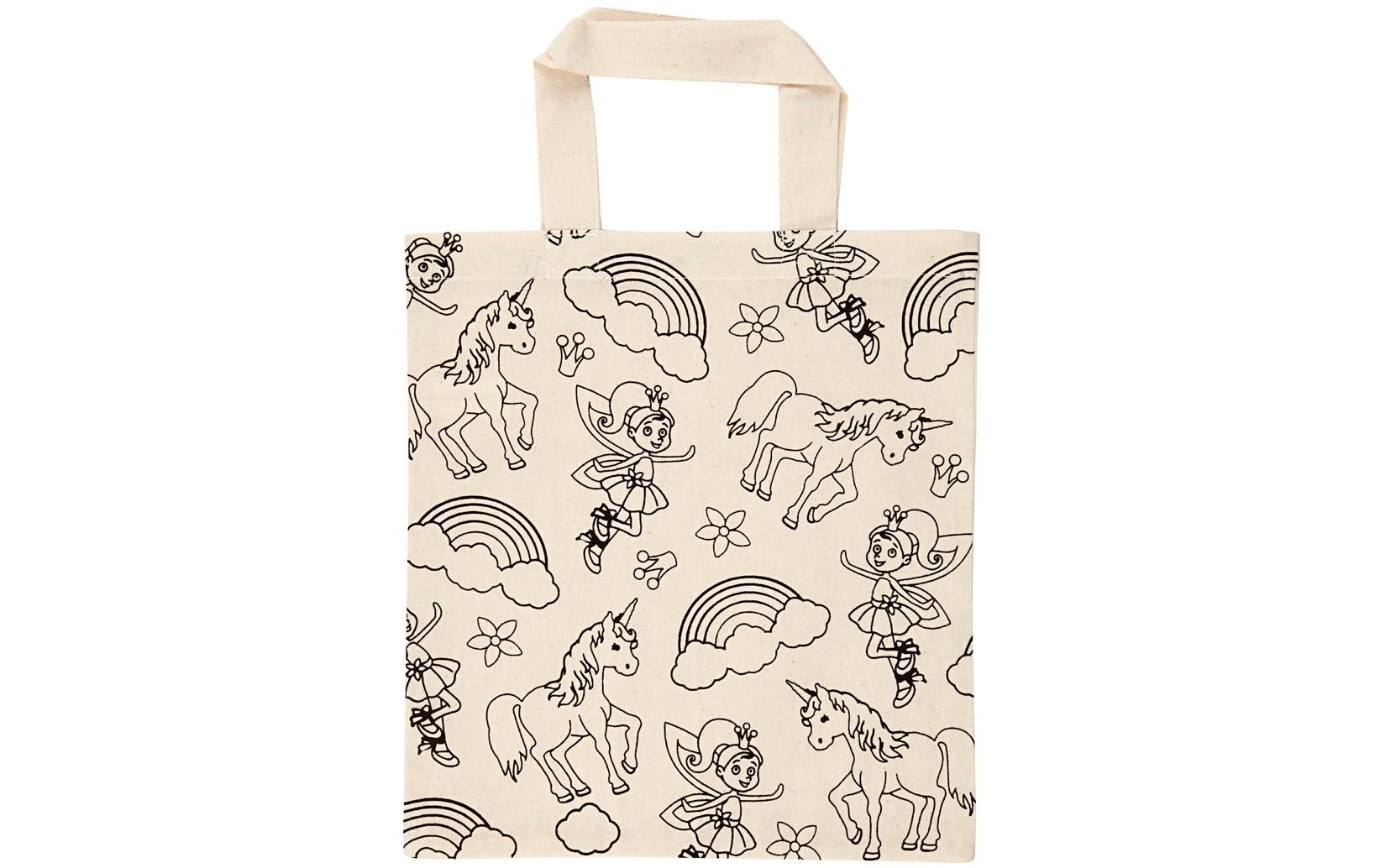 Creativ Company Stofftasche, Baumwolle, Einhorn-Motiv, 275×135×300 mm