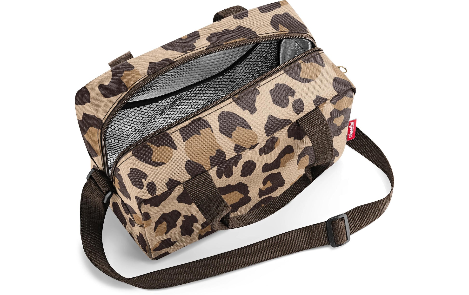 Reisenthel Umhängetasche, 3 l, Polyester (rPET), Braun, Motiv Leo Macchiato, 23,5 × 16 × 12 cm